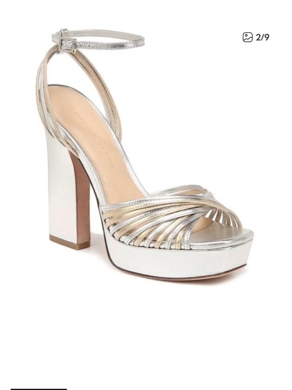 Fletcher Metallic Ankle-Strap Sandals (like new!)